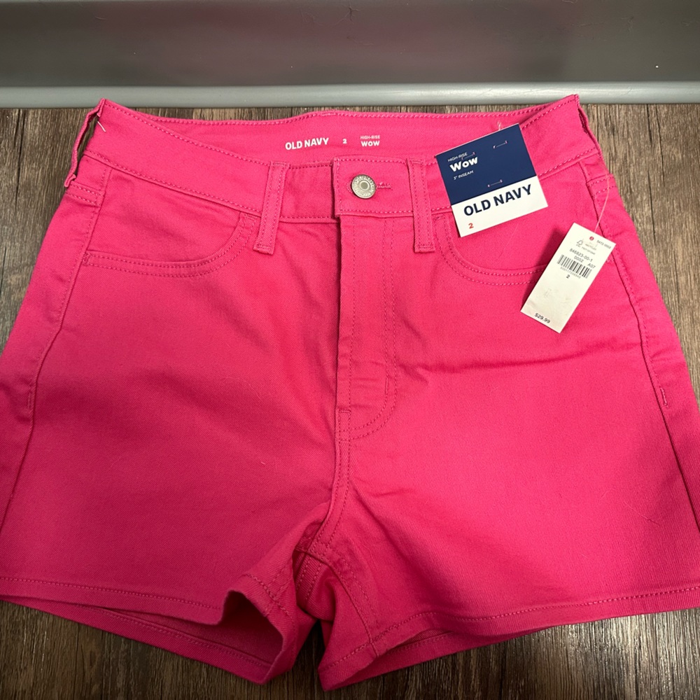 NWT Old Navy hot pink High Rise Jean Shorts